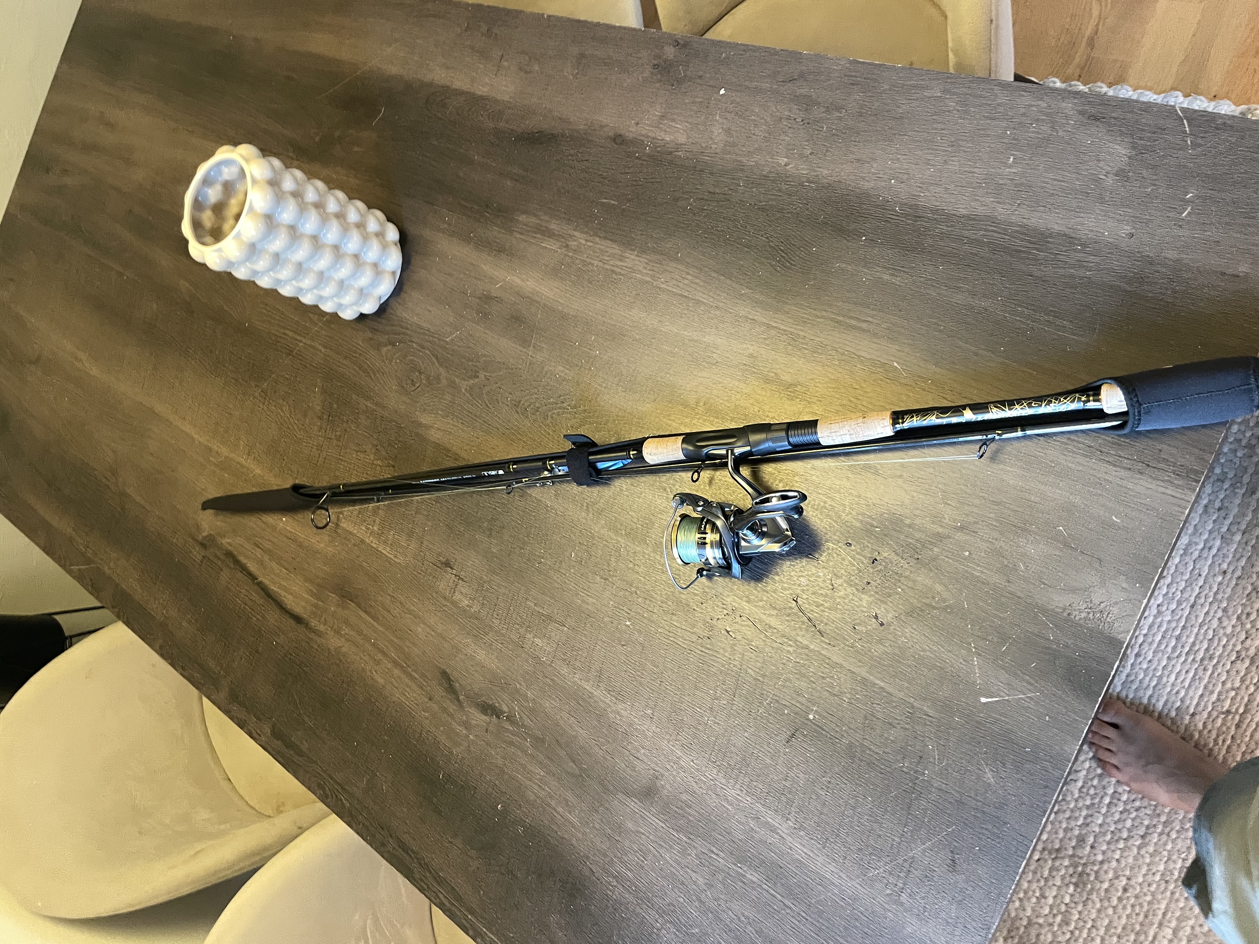 Fiskeset med shimano ultegra – spö, haspelrulle och lina