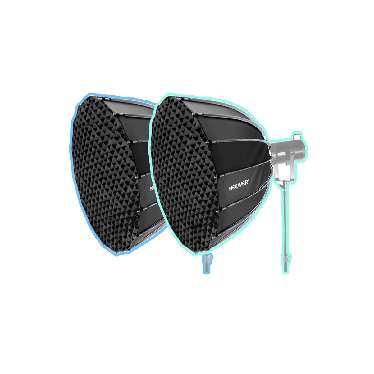 2x parabolic softbox 35.4" 90cm bowens mount with diffusers