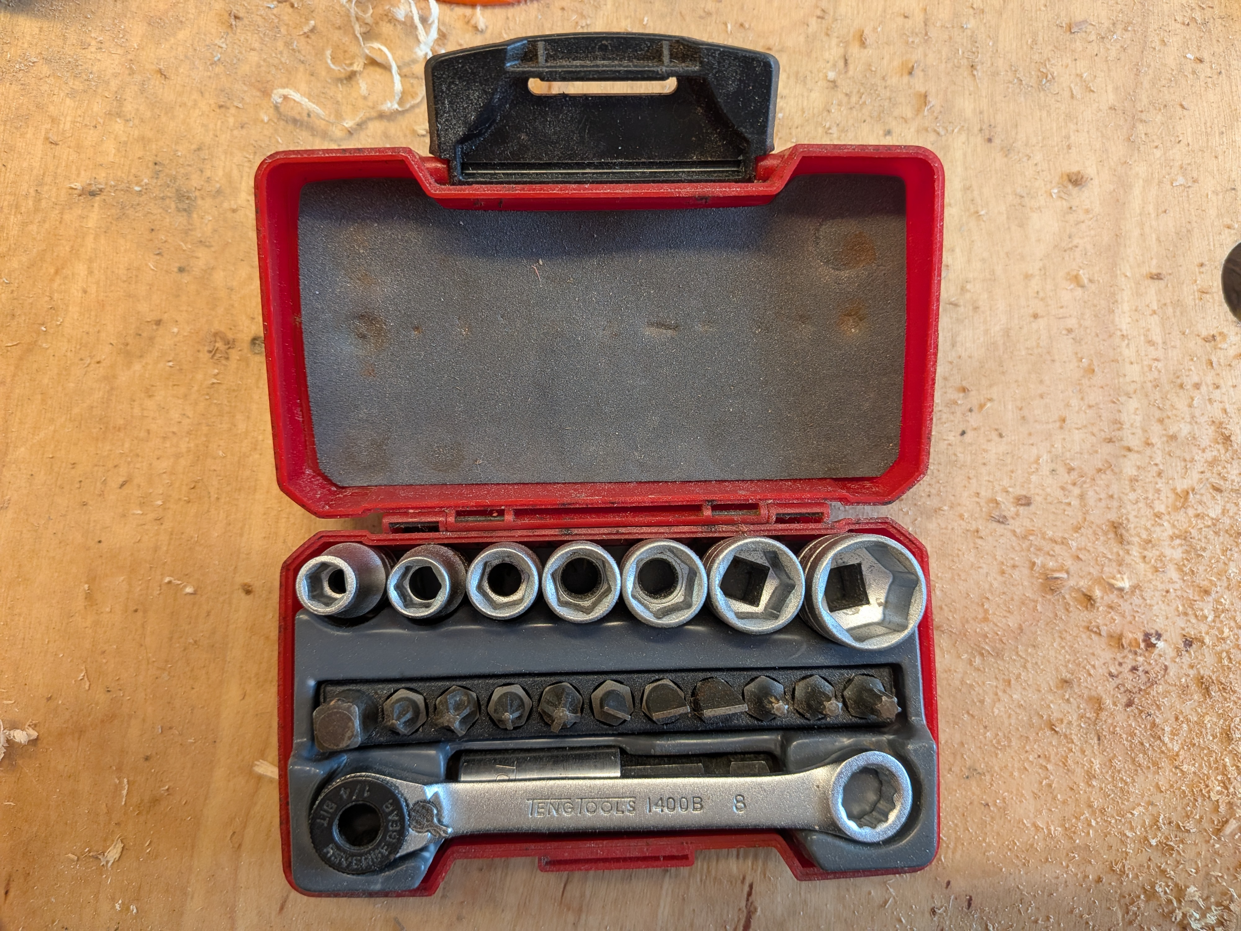 Pipenøkkelsett 1/4" mini teng tools