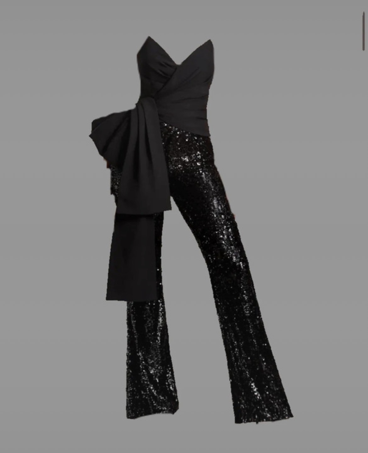 Club l london black jumpsuit with premium sequin