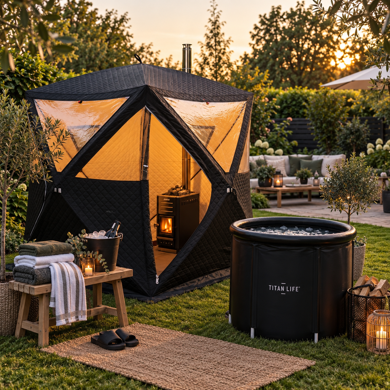 Bastu + isbad – komplett hot & cold spa hemma