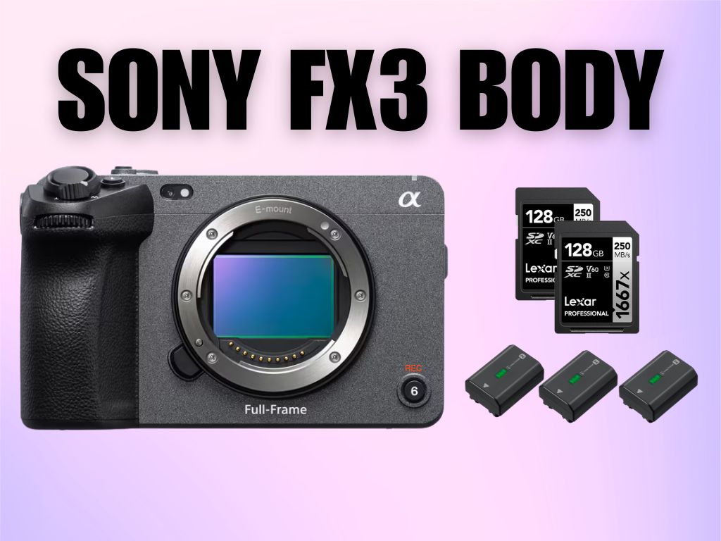 Sony fx3 body + batteries + sd cards