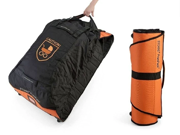 Stokke prampack - väska för barnvagn bilbarnstol mm - incheckning flyg resa