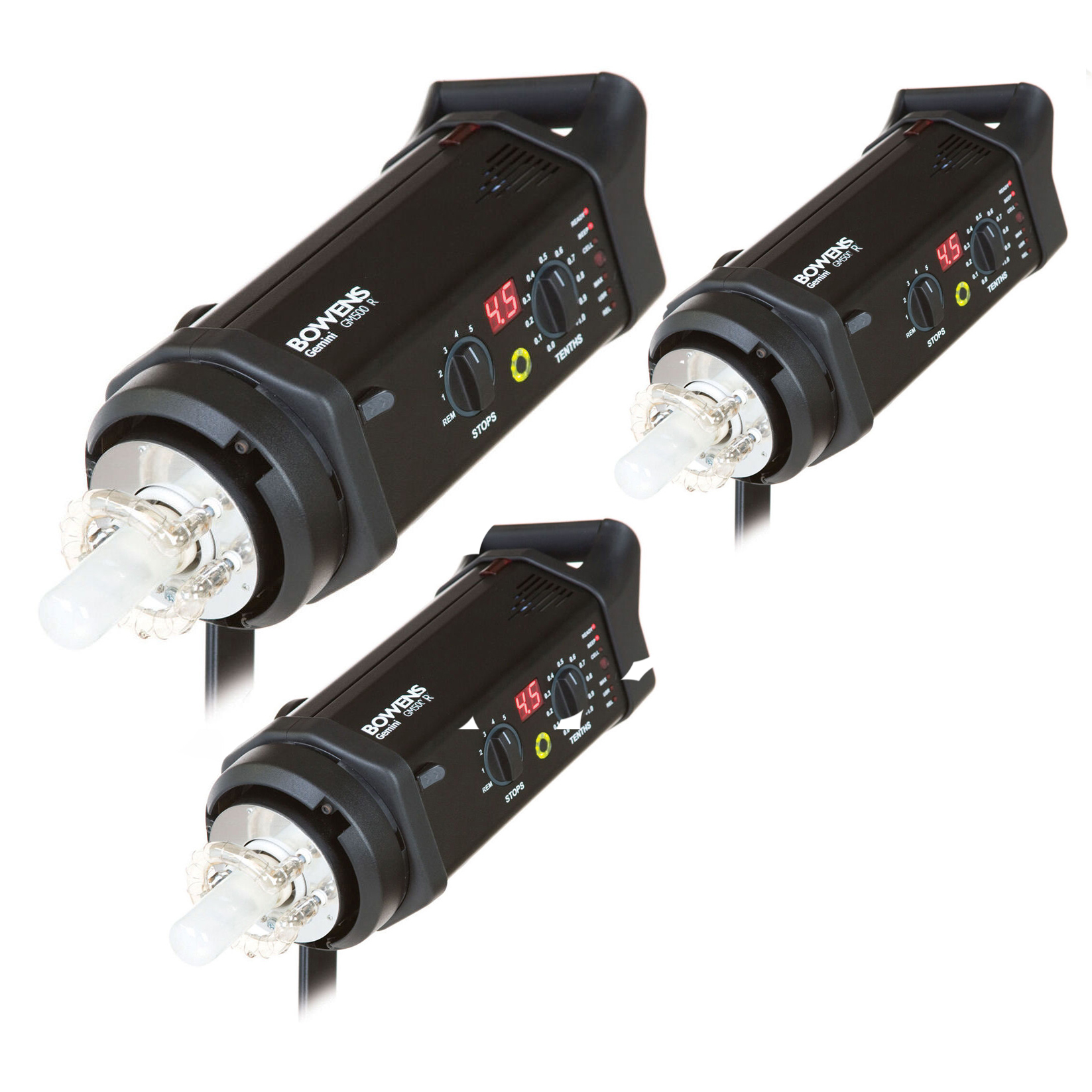3x bowens gemini gm500r monolights