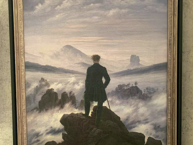 Wanderer above the sea of fog by caspar david friedrich
