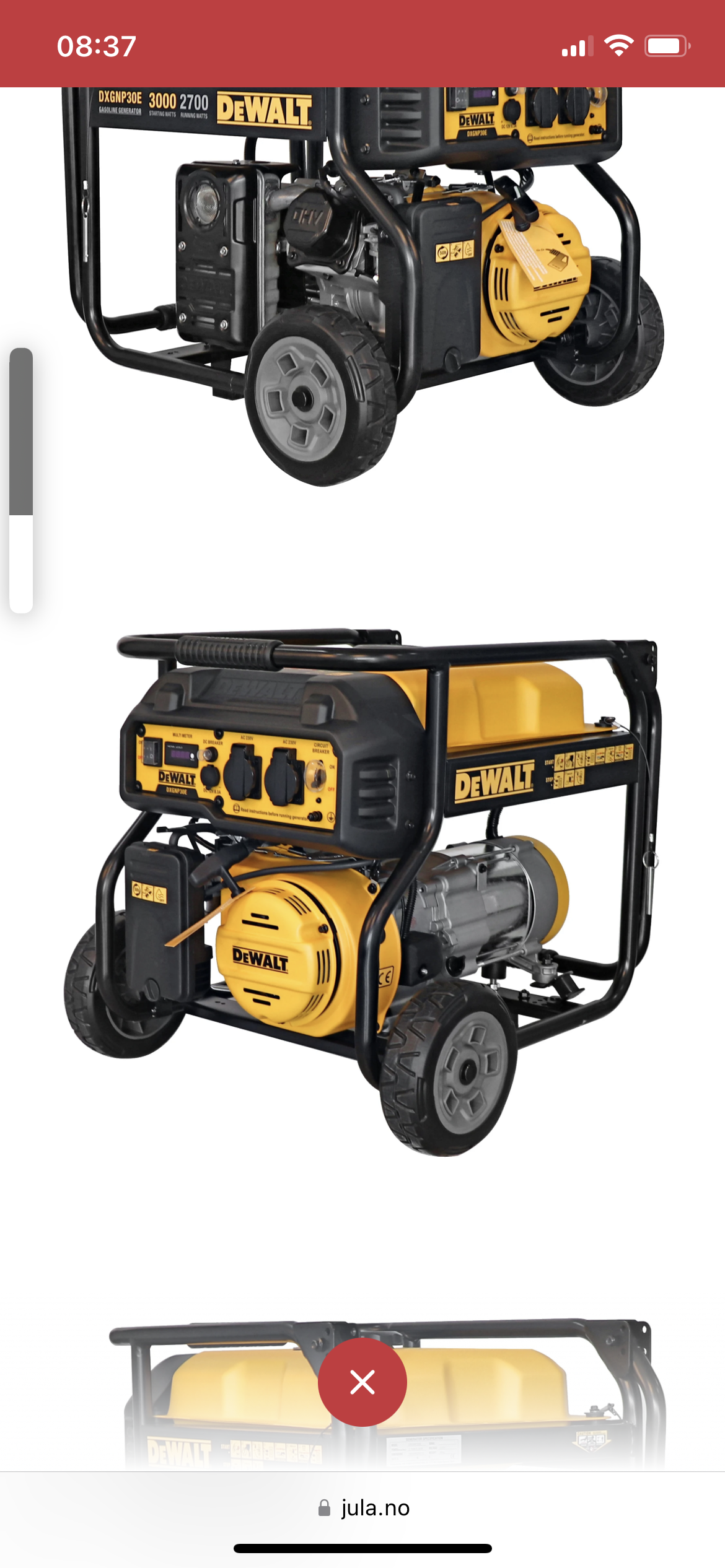 Dewalt strømaggregat, 2,7kw