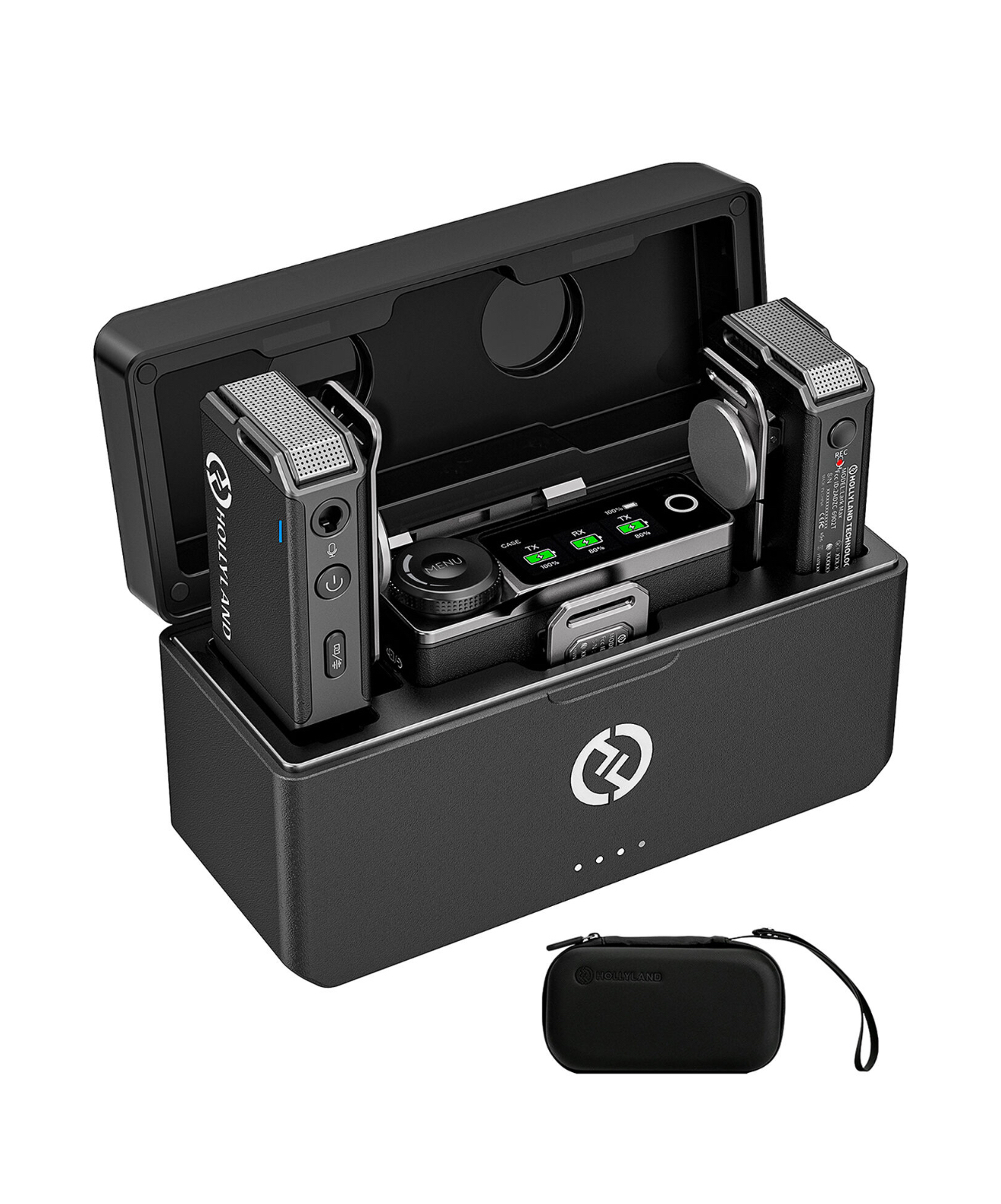 Hollyland lark max duo 2-person wireless microphone system (2.4 ghz, black)
