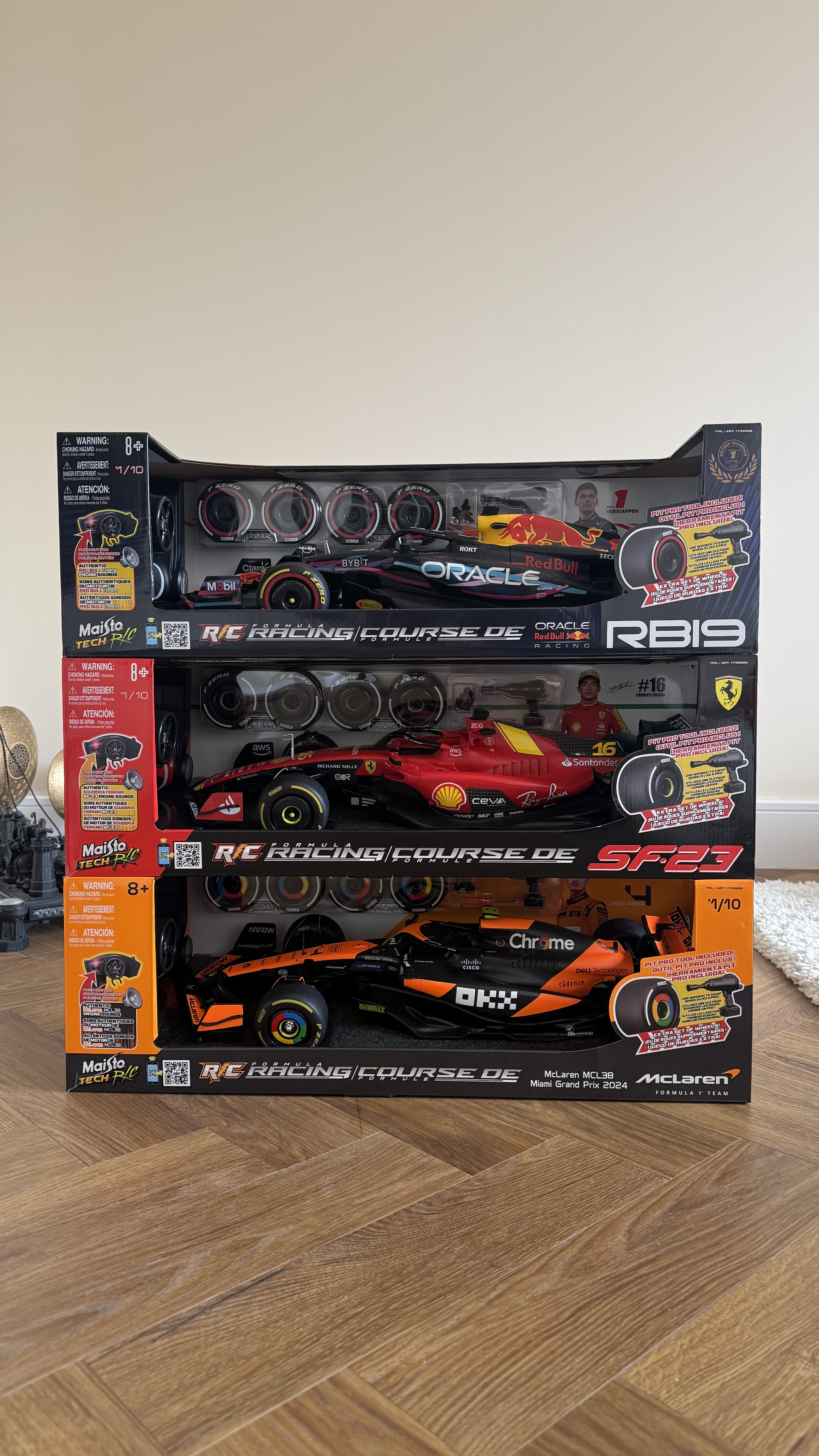 F1 rc racing experience: 1:10 ferrari sf23 + mclaren + red bull rb19🔥 