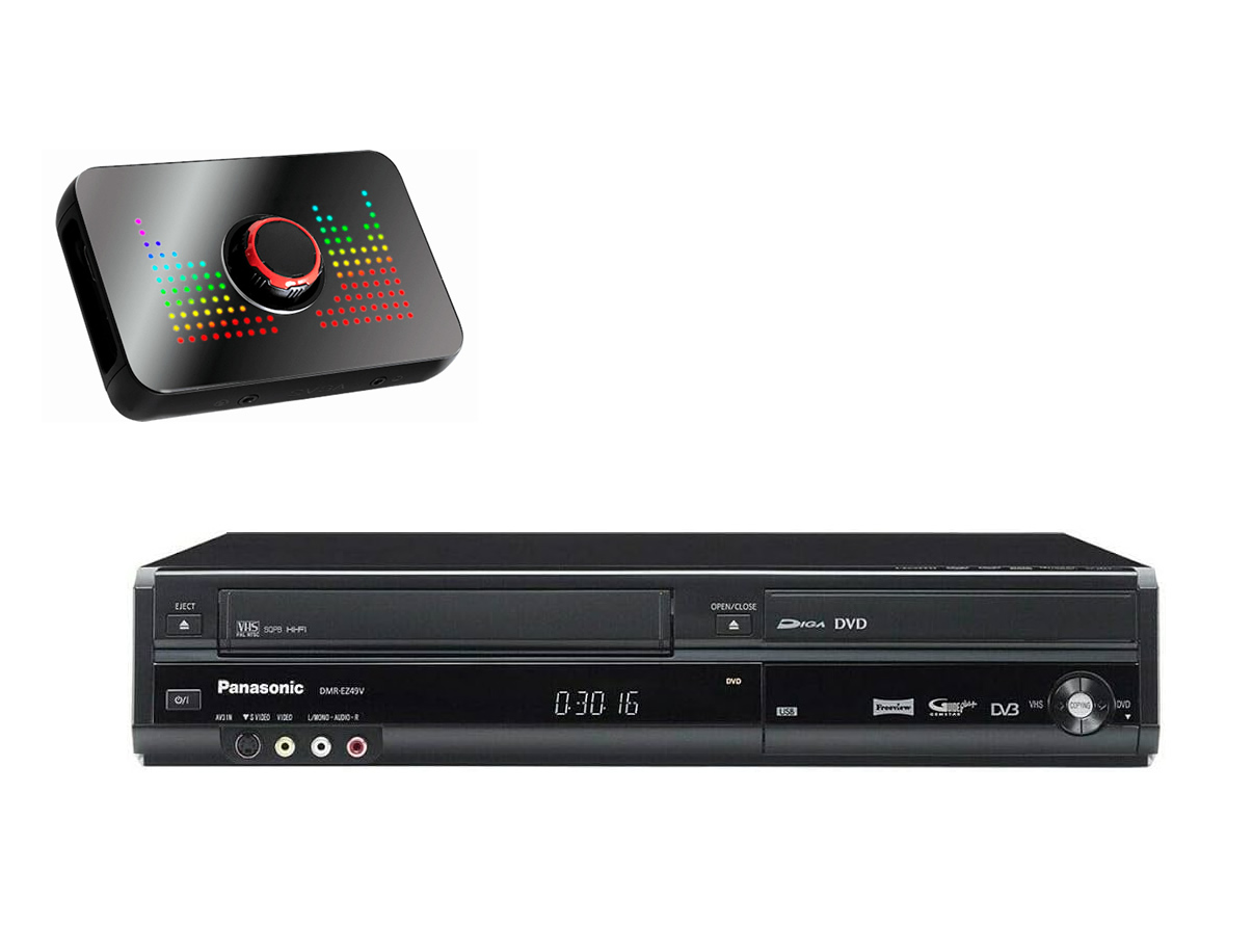 Evga xr1 pro + panasonic multi region dvd vcr vhs player recorder copier play copy digitise digitize archive tapes