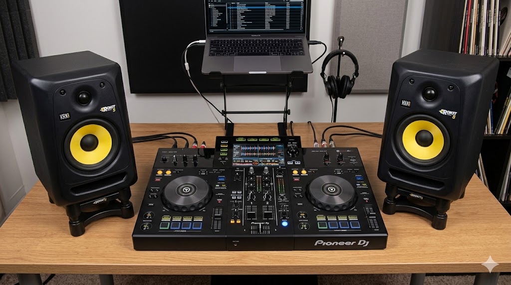 Party bundle! controller + speakers: pioneer xdj-rr system with pair of krk rokit5 g2 monitors 