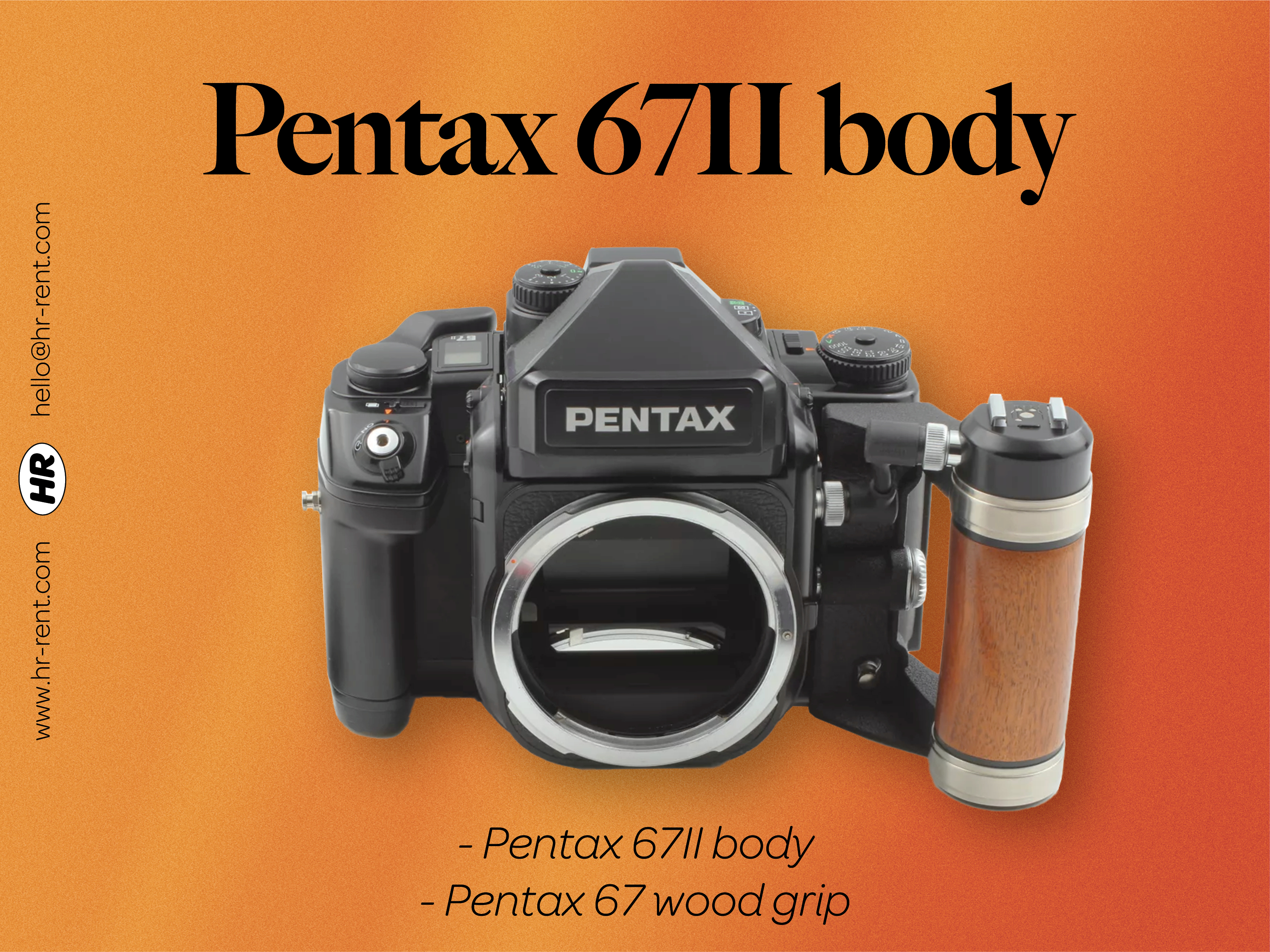 Pentax 67 ii body + wood grip