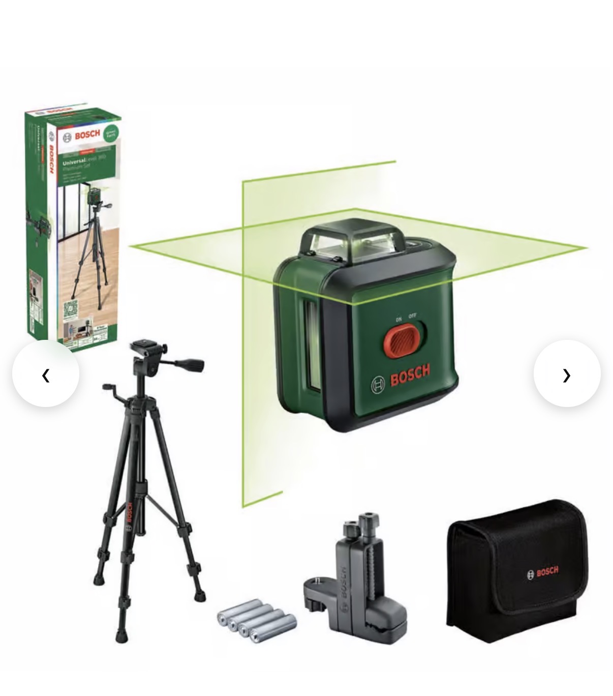 Bosch universallevel 360 premium set – krysslaser med stativ