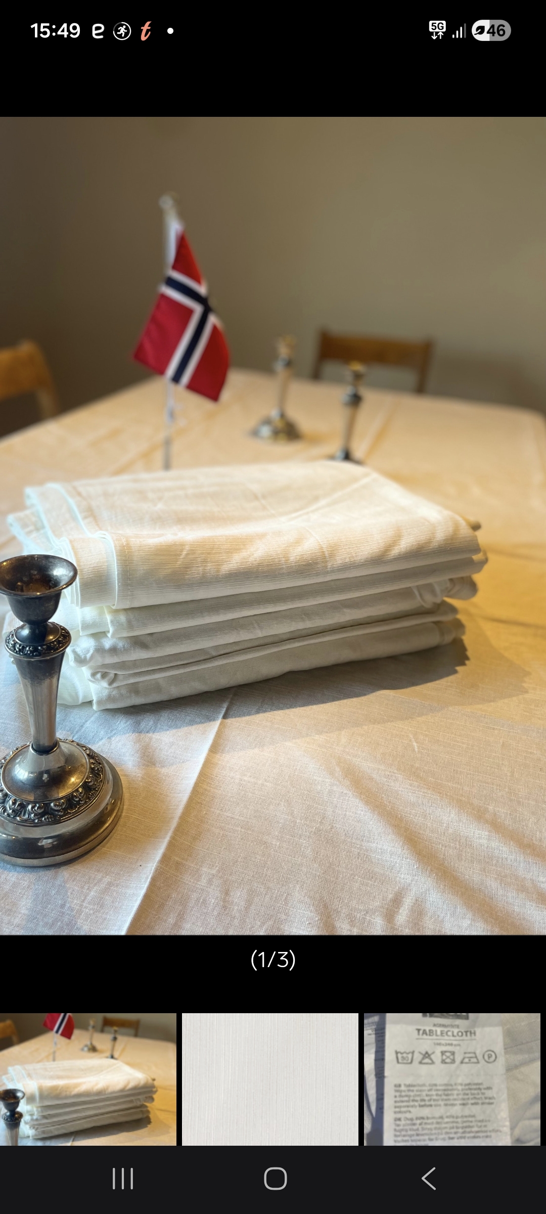 6 hvite duker til fest, dåp, konfirmasjon, bryllup 