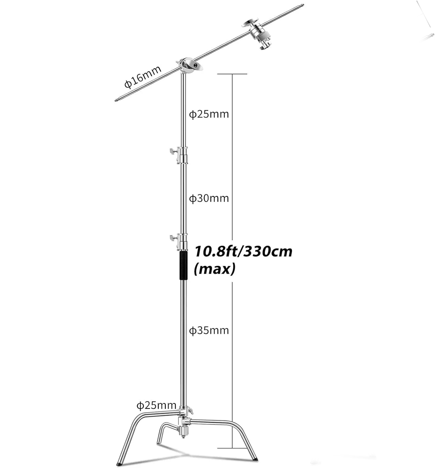 X2 heavy duty 10ft c stand with gobo arm & grips
