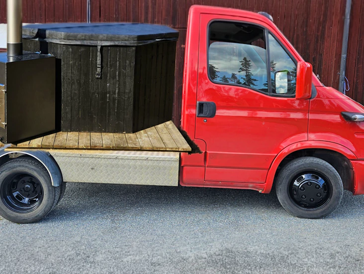 Badtunna på lätt lastbil. b-kort