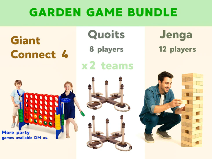 Giant connect 4 - giant jenga - rope toss (quoits) outdoor game bundle