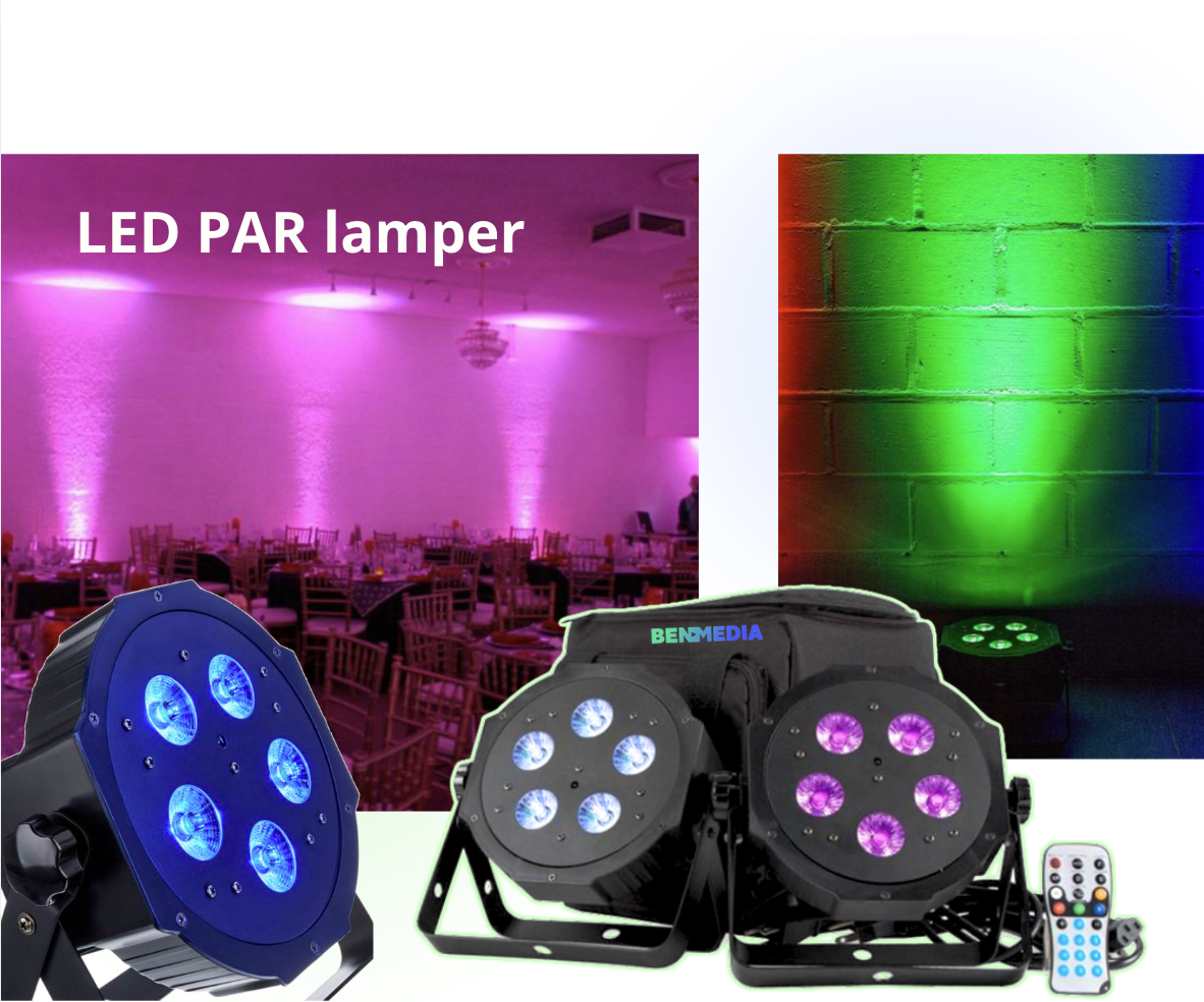 Led par-lamper (up-lights) 2 stk.