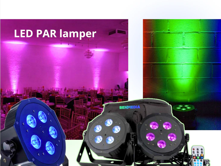 Led par-lamper (up-lights) 2 stk.