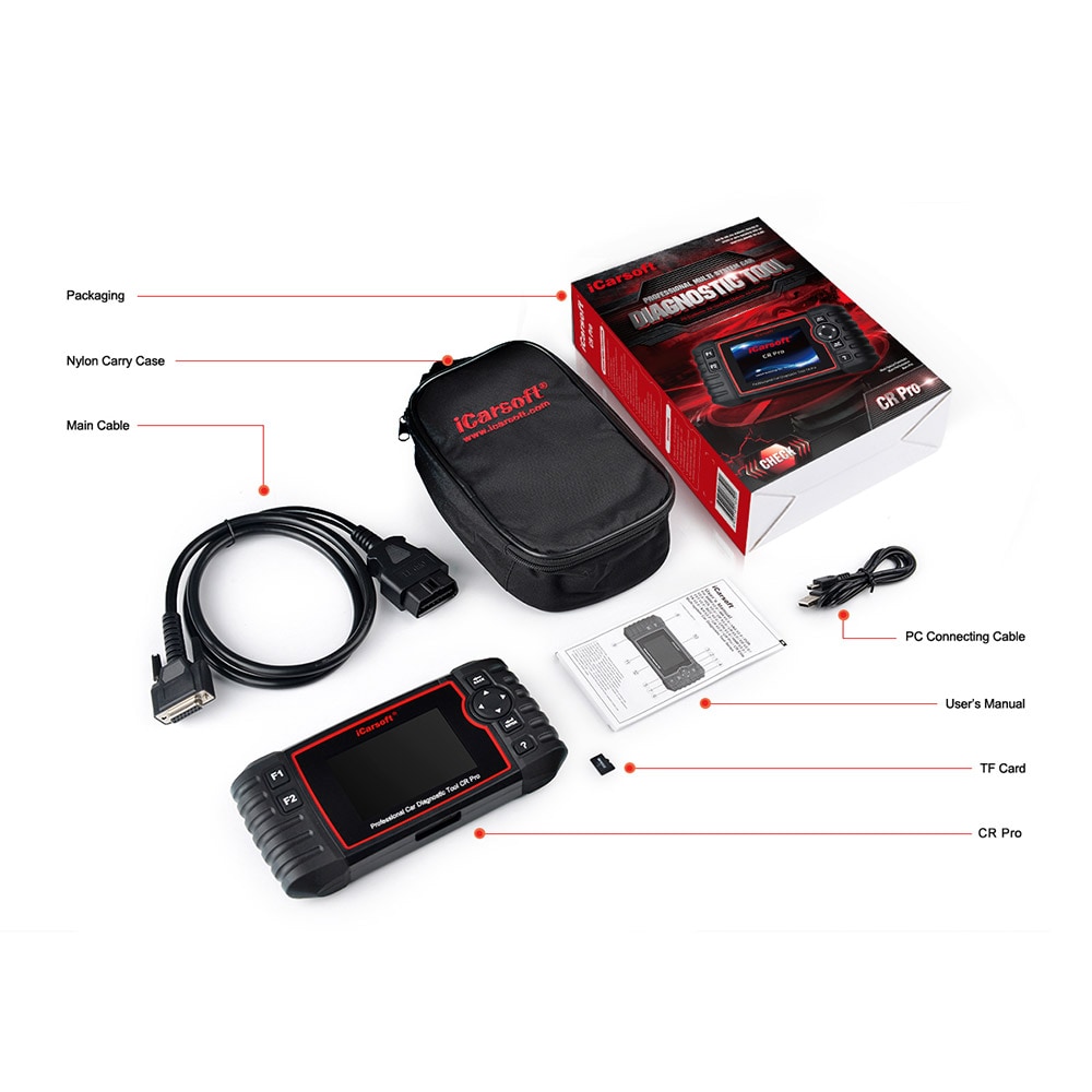 Felkodsläsare (obd2) icarsoft cr pro, för många bilmodeller!