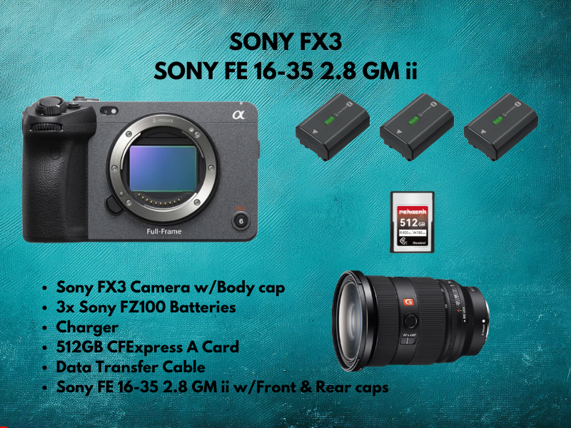 Sony fx3 w/sony 16-35mm f2.8 gm ii