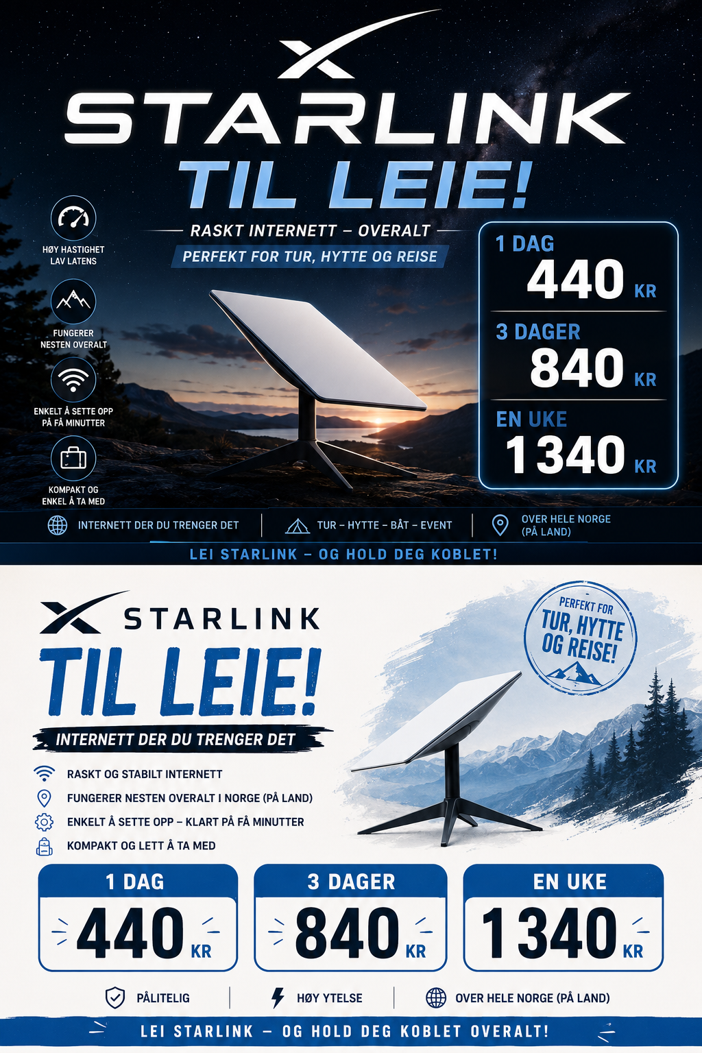 📡lei starlink – satellittinternett over hele norge 
