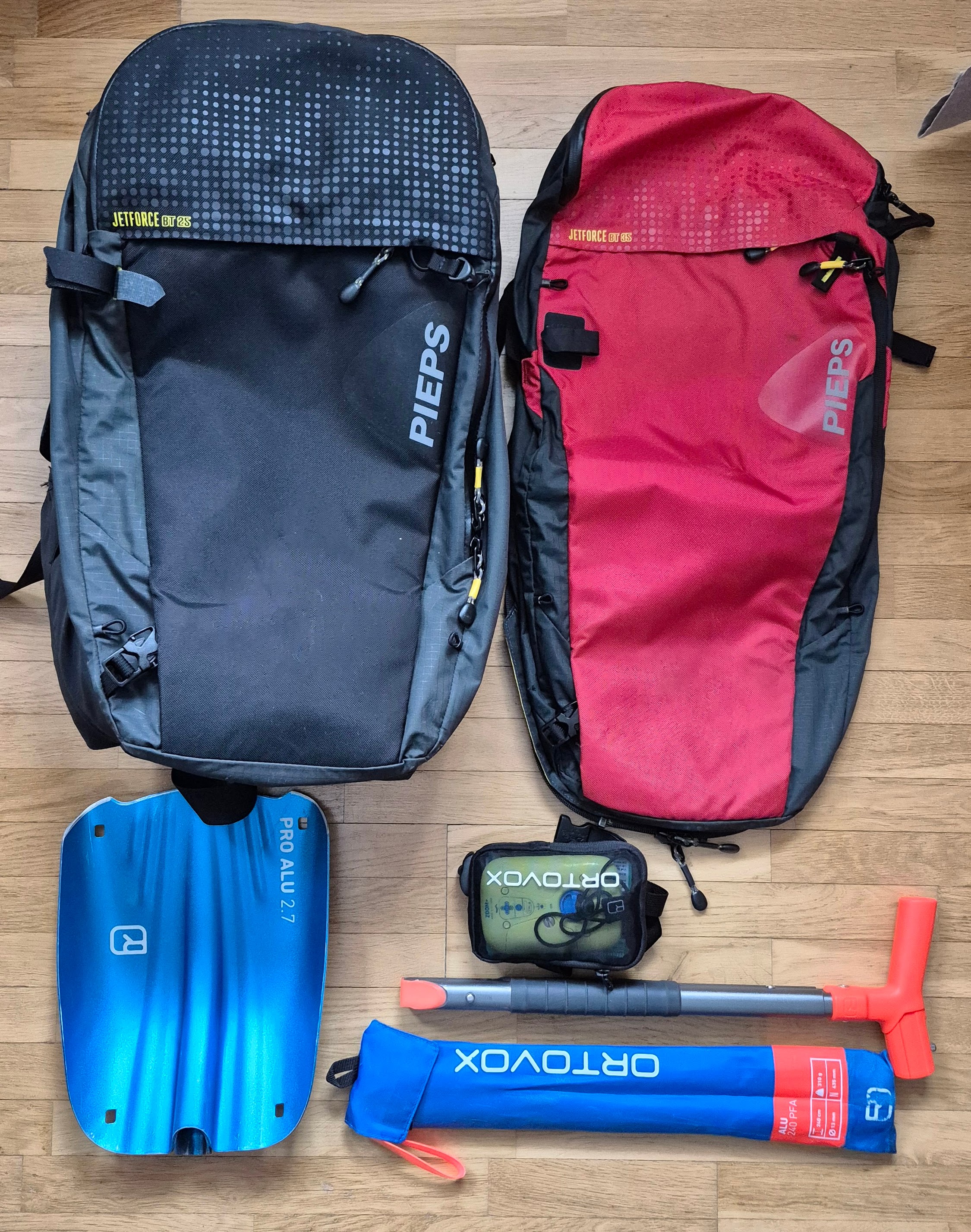 Lavinryggsäck med airbag & lavinutrustning