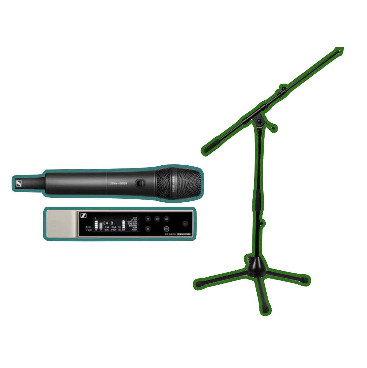 Sennheiser ew d 835  wireless microphone handheld with k&m 21010 microphone