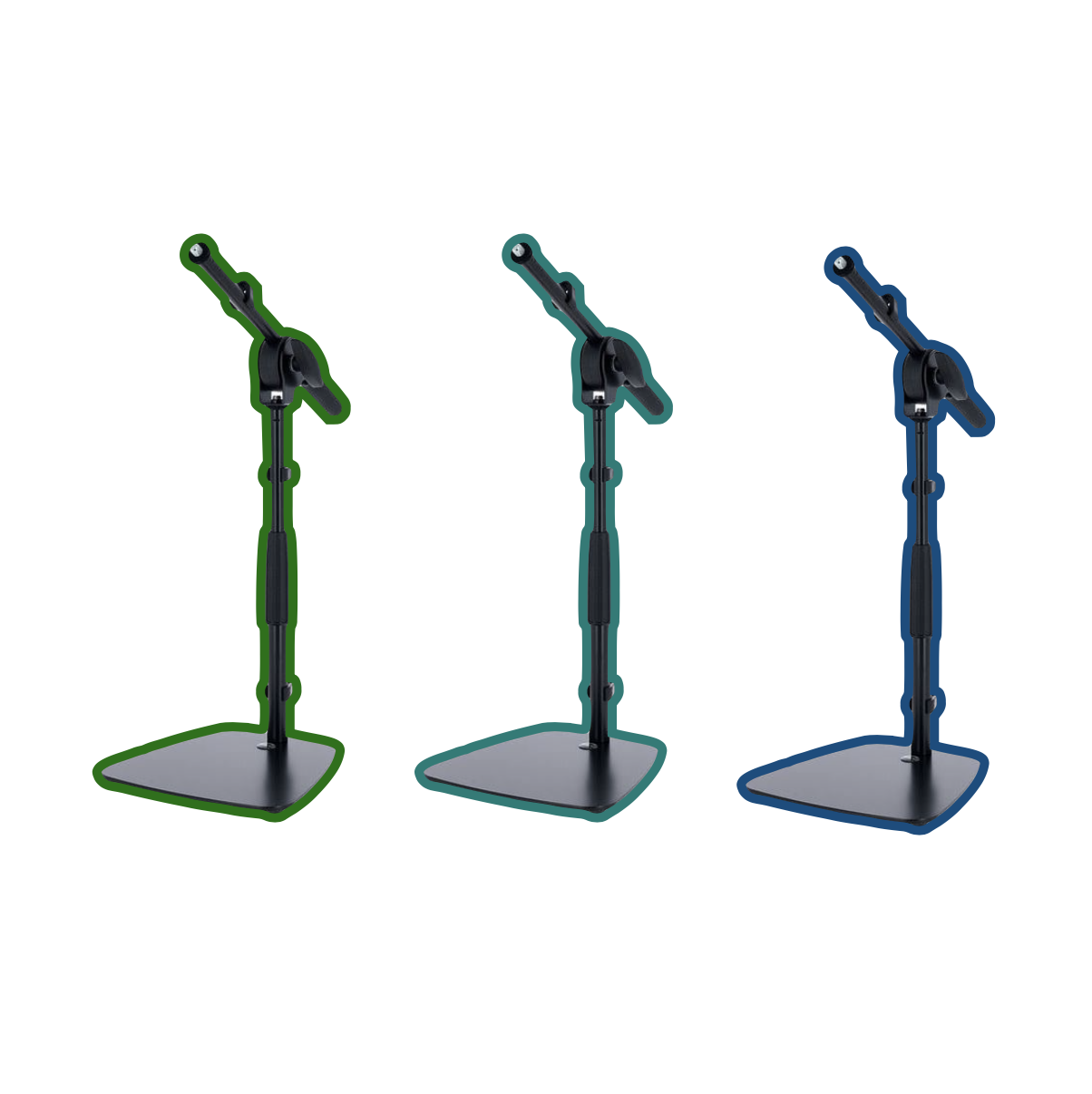 3x short table microphone stand with boom for mic podcast 