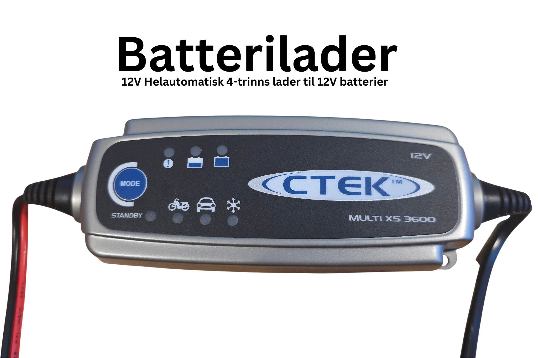 Bilbatterilader m/polaritets beskyttelse - ctek multi xs 3600