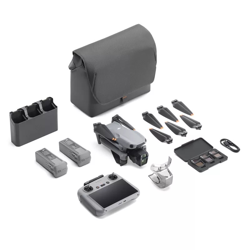 Dji air 3s fly more combo drone, 4k, d-log, nd filters, 3 battries, sd card, rc 2 controller
