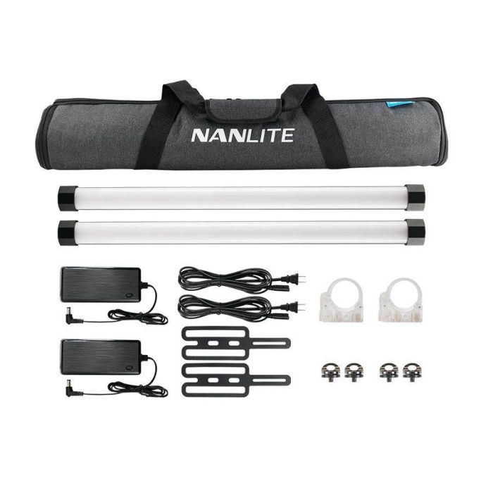 Nanlite pavotube ii 15x rgbww led light tube 2 kit with egg crates