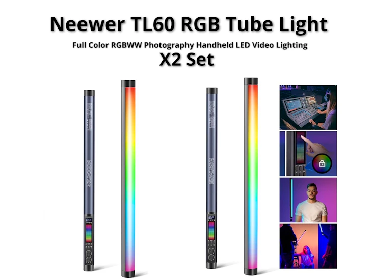 Neewer tl60 rgb tube light x2 set