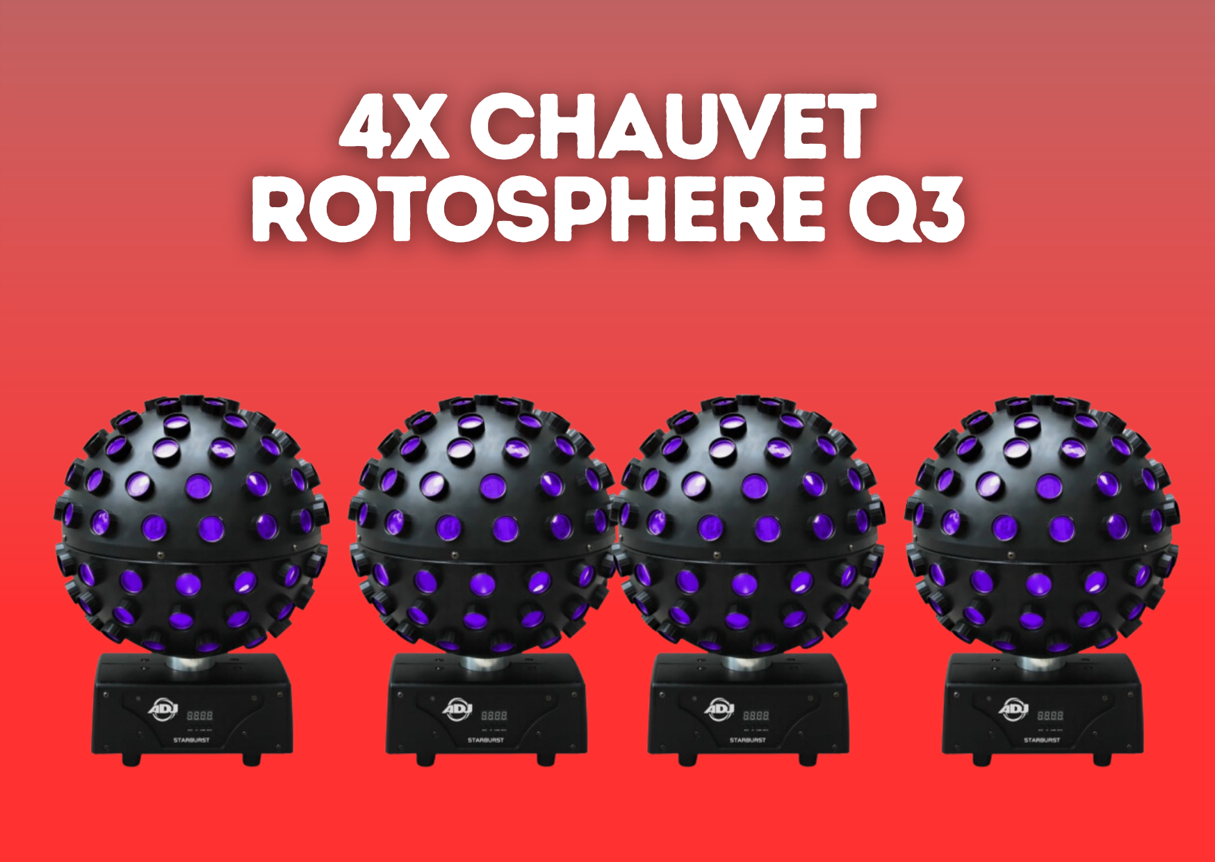 4x disco lights chauvet rotosphere q3  mirrorball effect