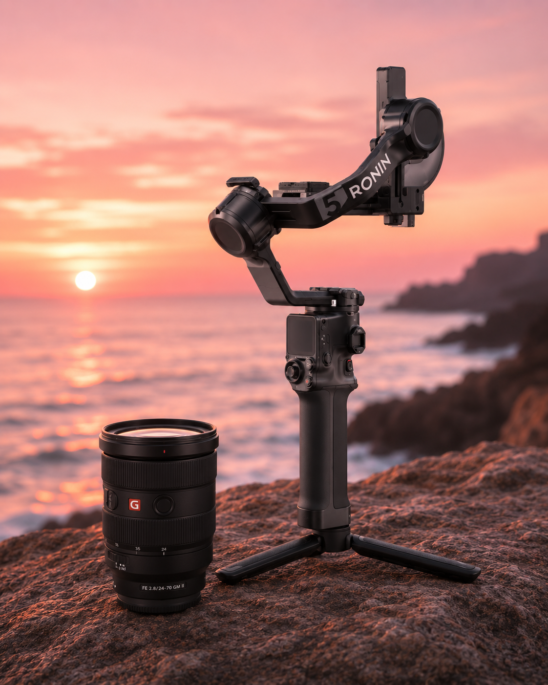 Sony fe 24-70mm f/2.8 ii gm lens + dji ronin rs5 combo
