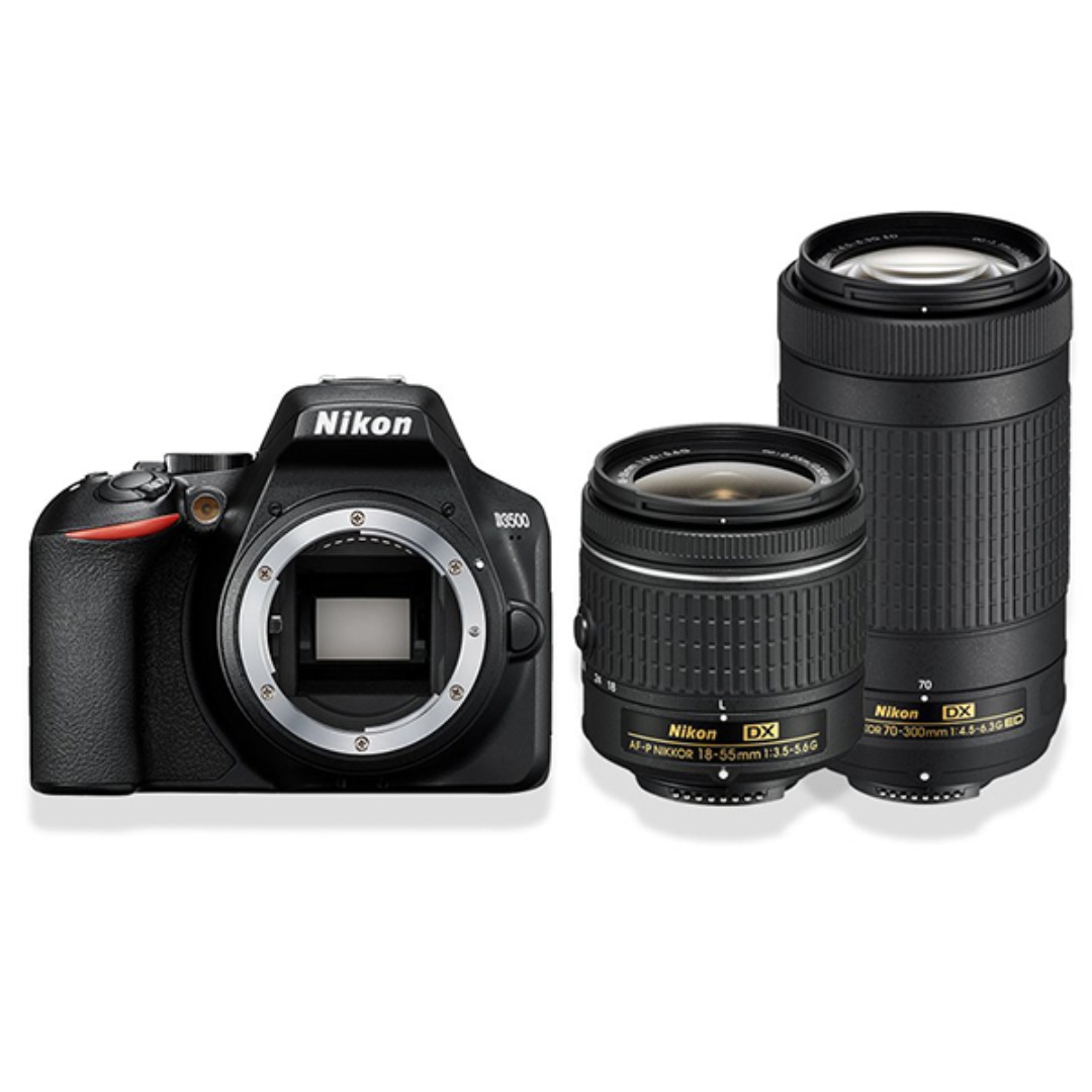 Nikon d3500 med 70-200mm och 28-55mm objektiv