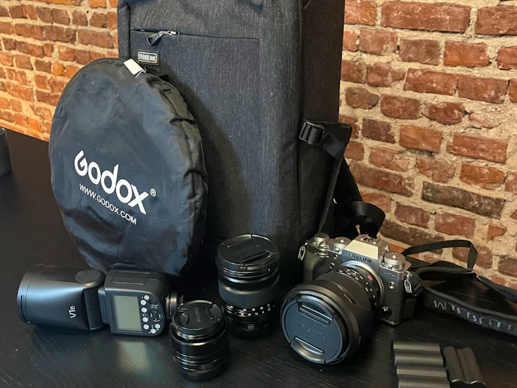 Stor fujifilm x-t4 pakke: objektiver, blits