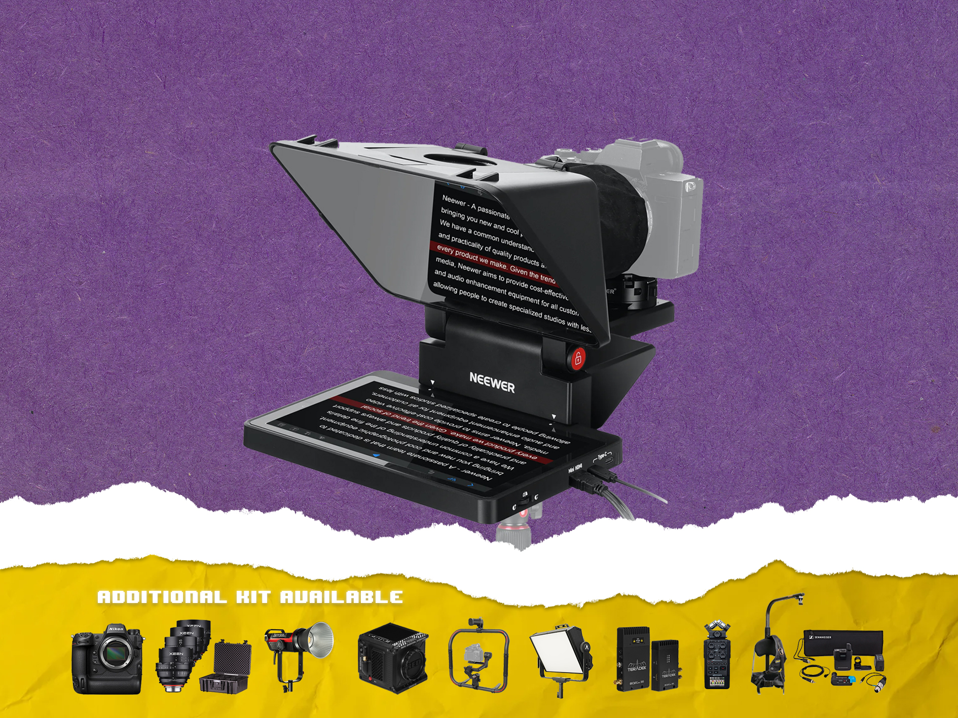 Neewer x11 teleprompter w/ monitor