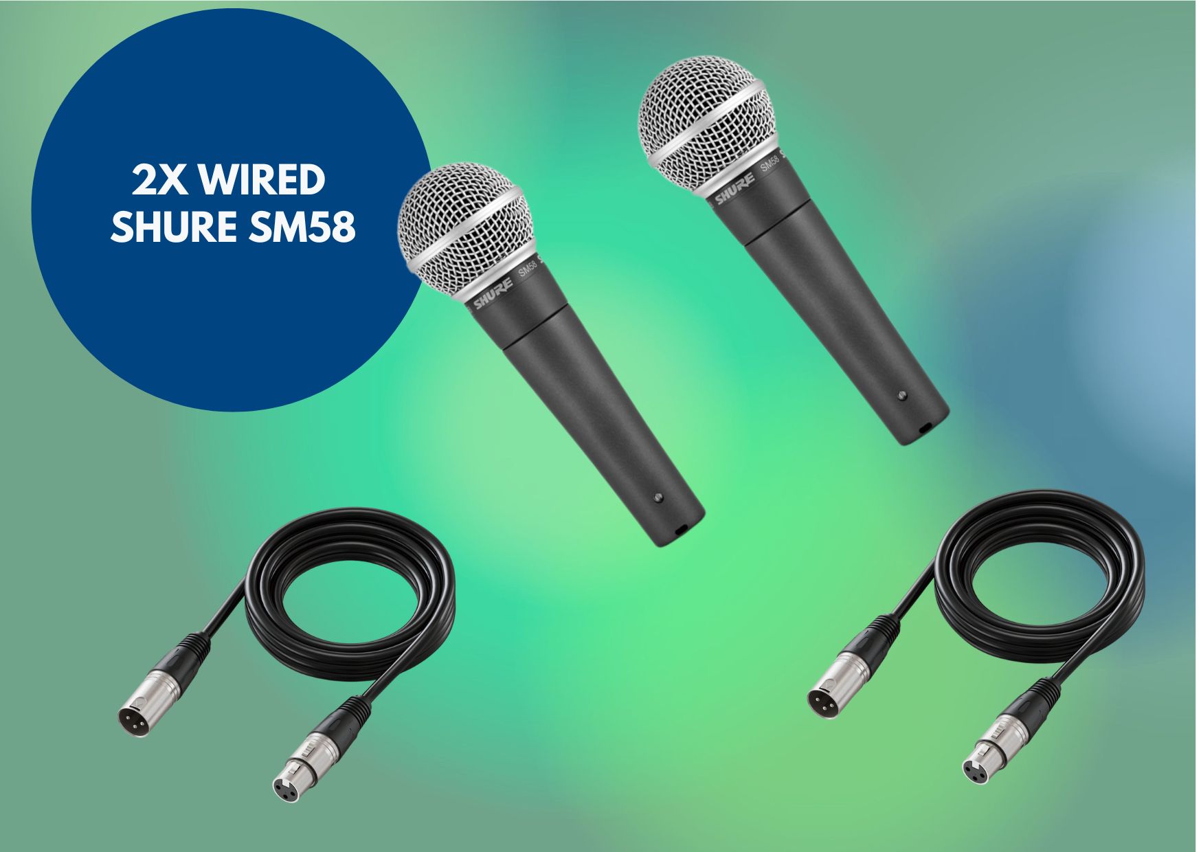 2x shure sm58 mic microphone