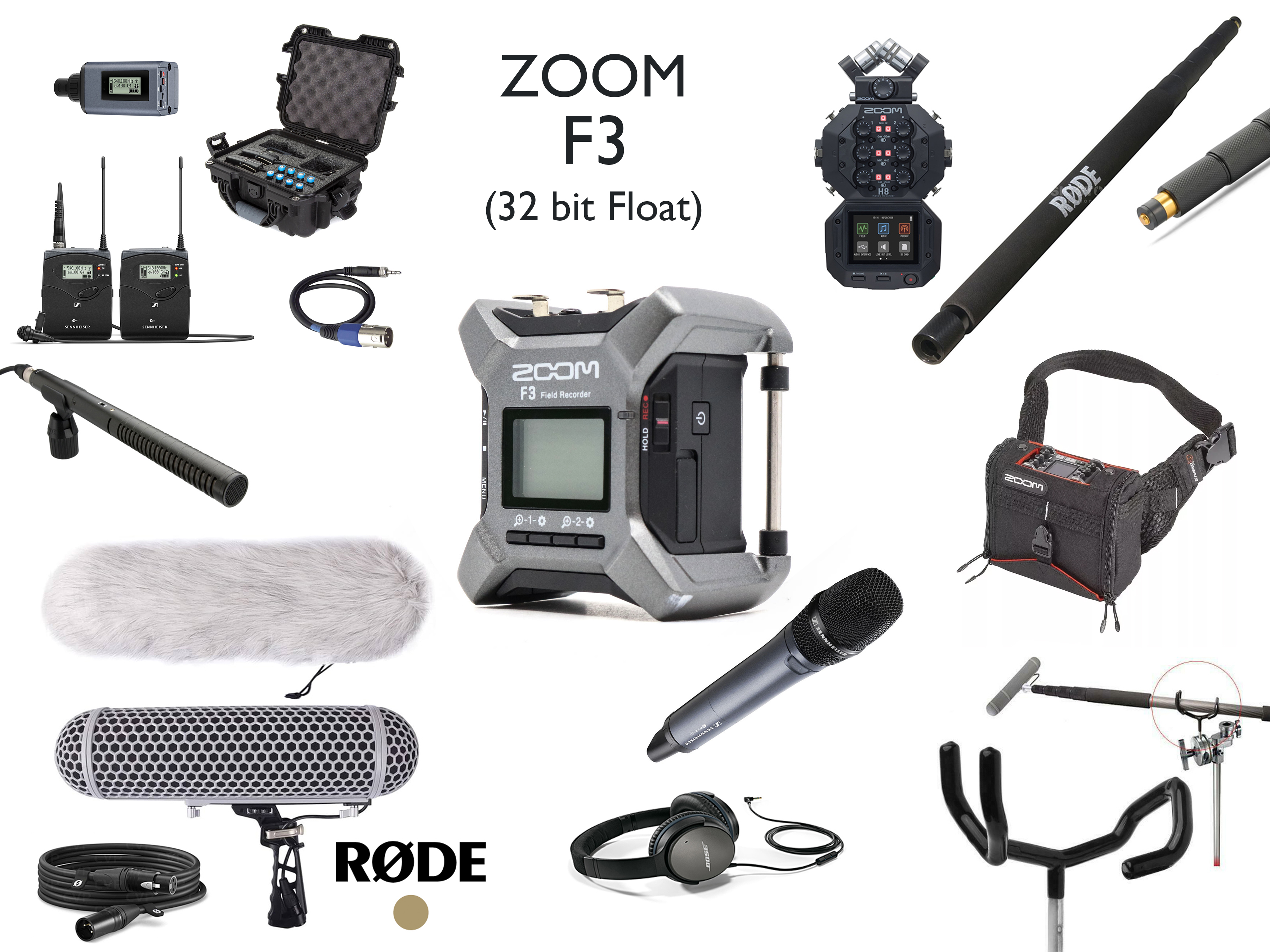 Zoom f3 32bit float field recorder / 128gb sd 