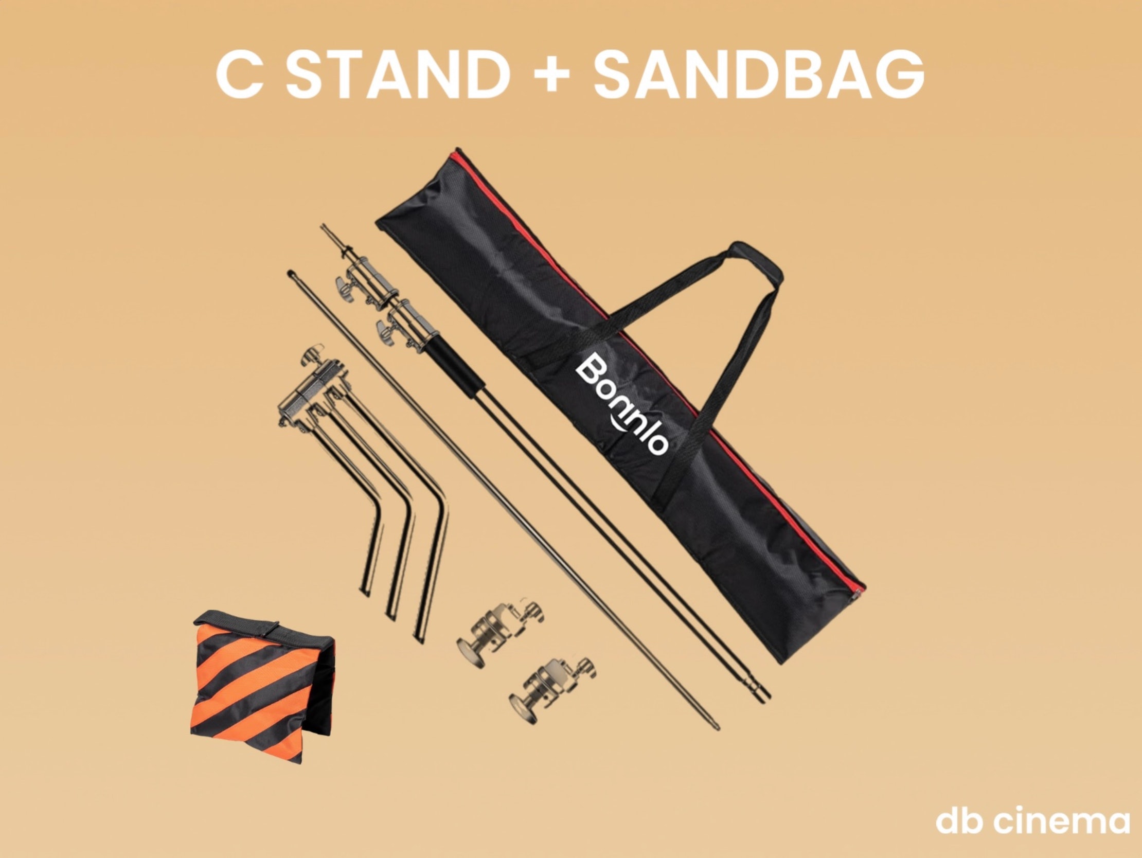 C-Stand (Century Stand) with Boom Arm & Grip Heads – Light Stand for Aputure/Nanlite