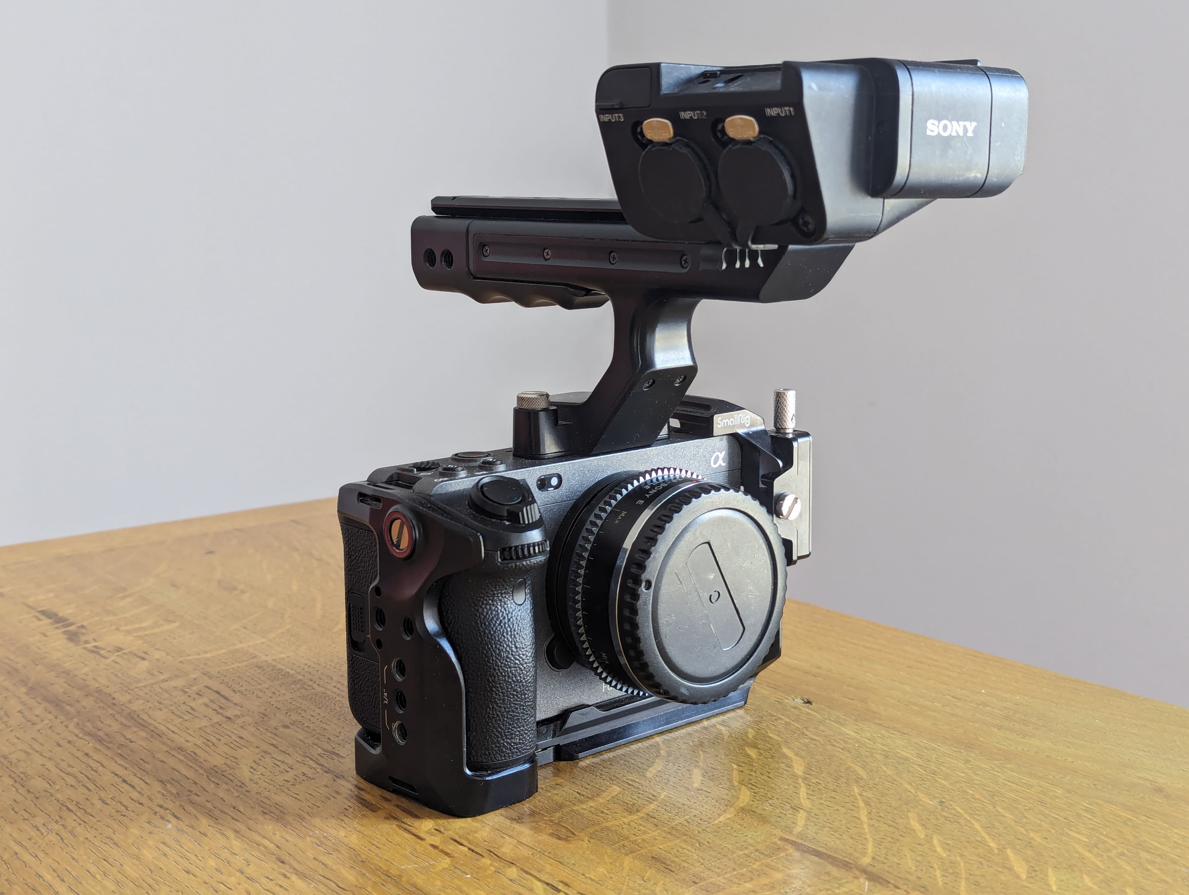 Sony fx3 full-frame camera body & xlr handle (with canon ef mount adapter)