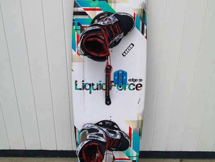 Kitesurfing borad with shoes