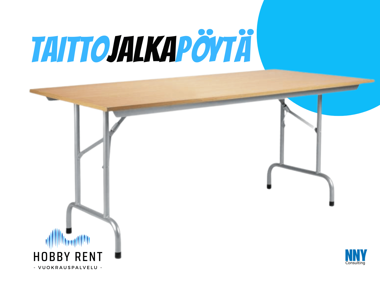Tukeva taittojalkapöytä - 80x200cm