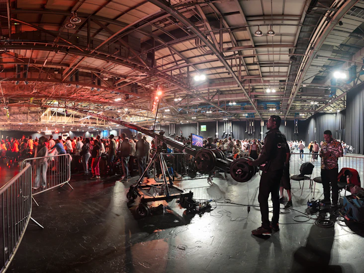 40ft camera crane with operator – ideal for concerts, conferences, church services & film shoots