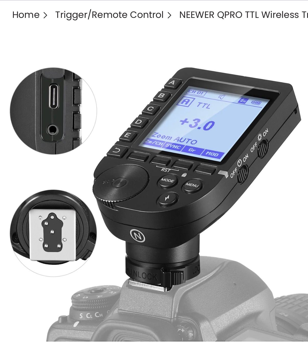 Neewer q pro for fuji blixttrigger
