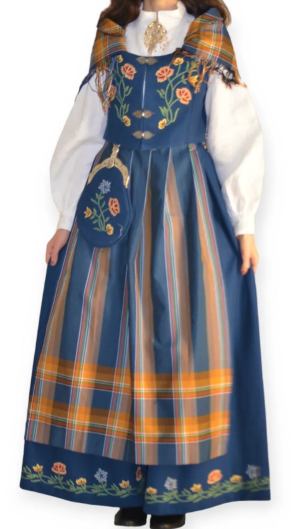 Blå nordlandsbunad xs/s