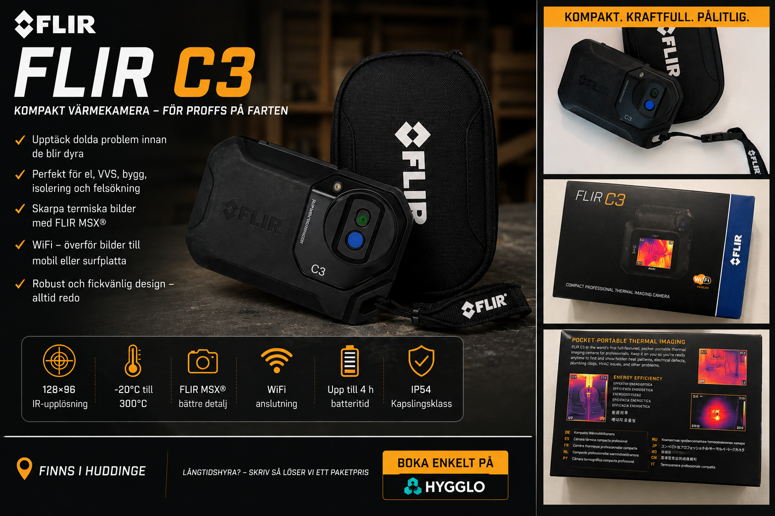 Flir c3 värmekamera – professionell värmekamera med msx & wifi