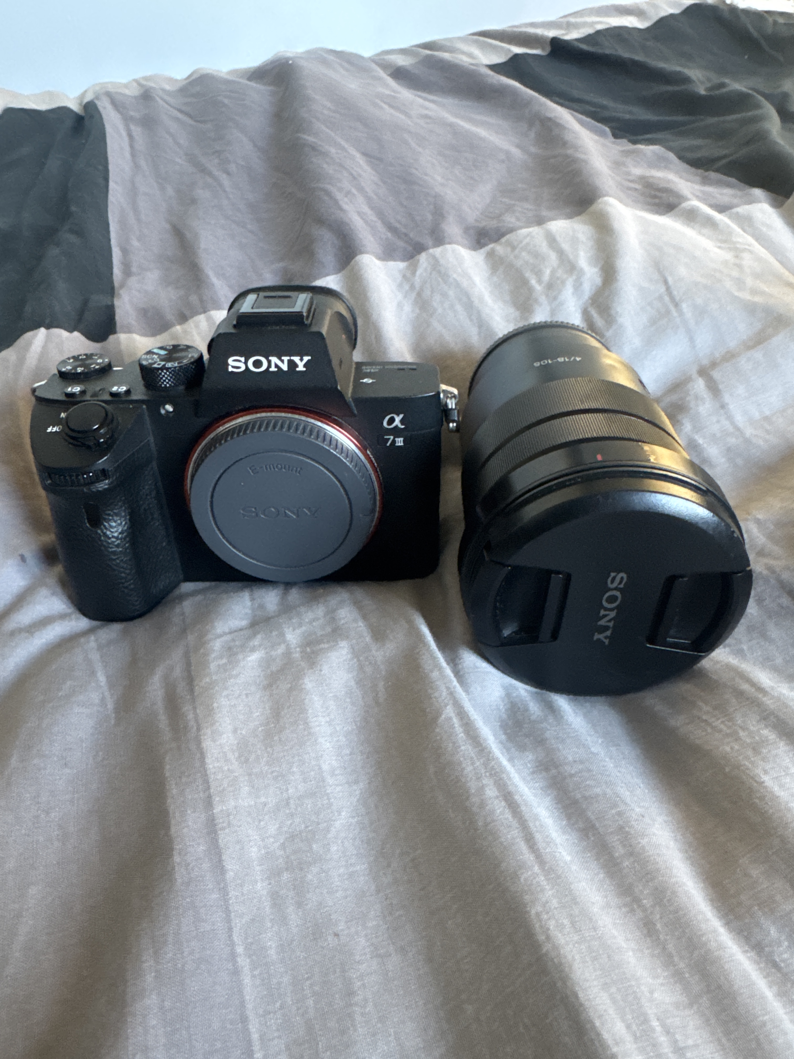 Sony a7iii mirrorless camera w/ 18-105 mm lens