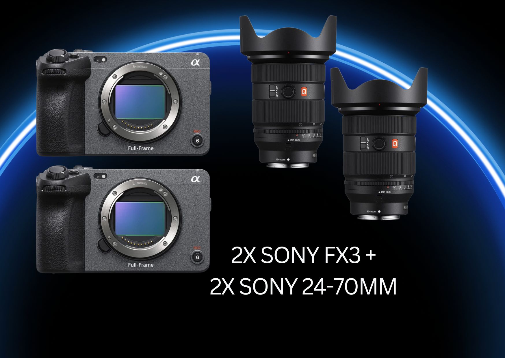 2x sony fx3 + 2x sony 24 - 70 mm 2.8 f lens