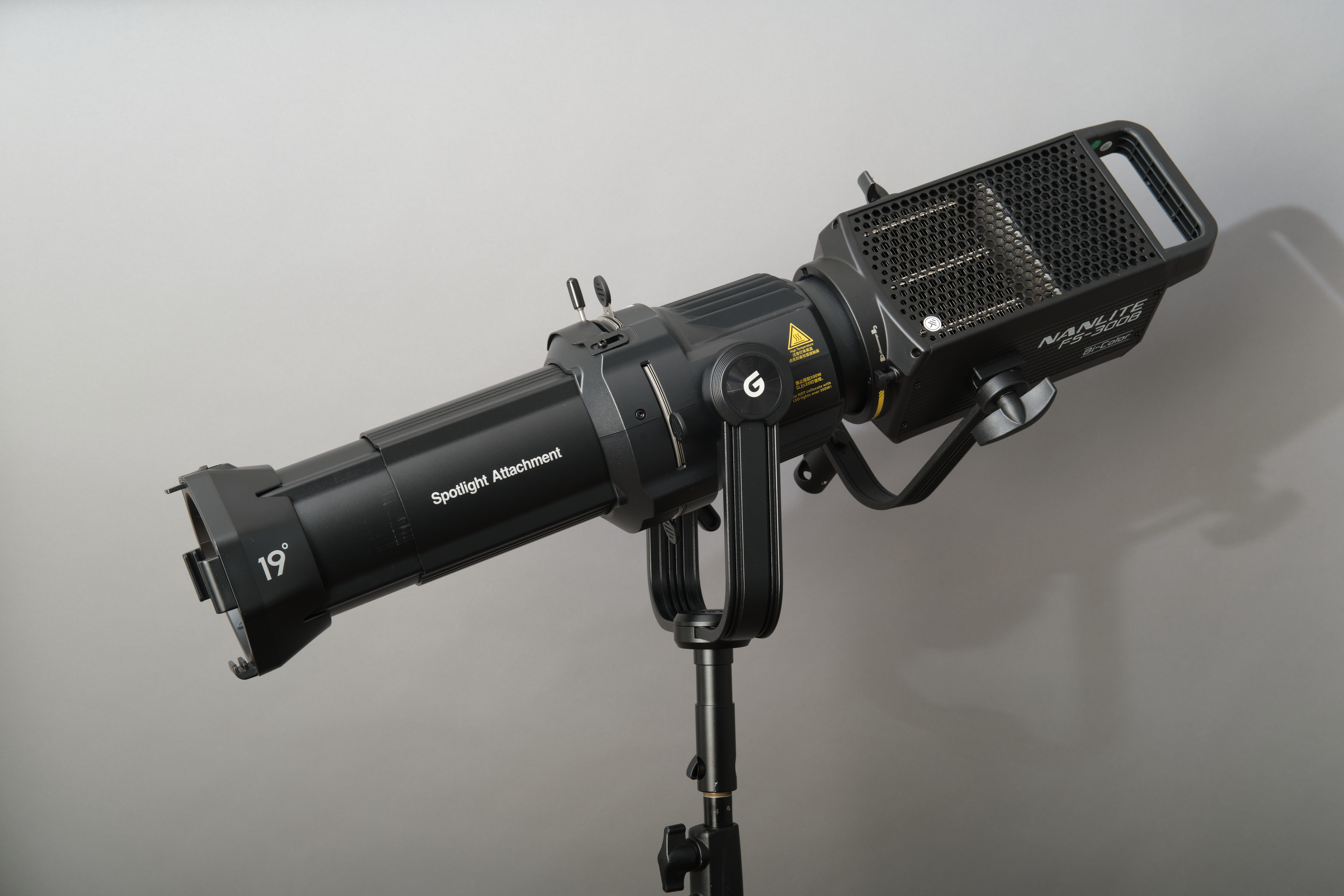 Godox vsa-19k spotlight and nanlite fs-300b bicolour led head kit with stand and gobos - bowens mount